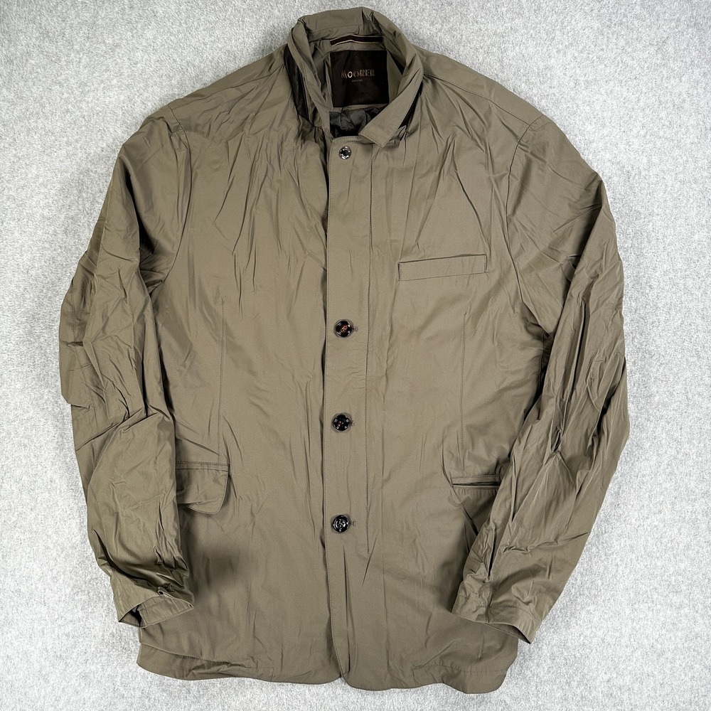 MooRER S.p.A. Field Jacket Mens XL 58 Green Polyester Full Zip Button Lined